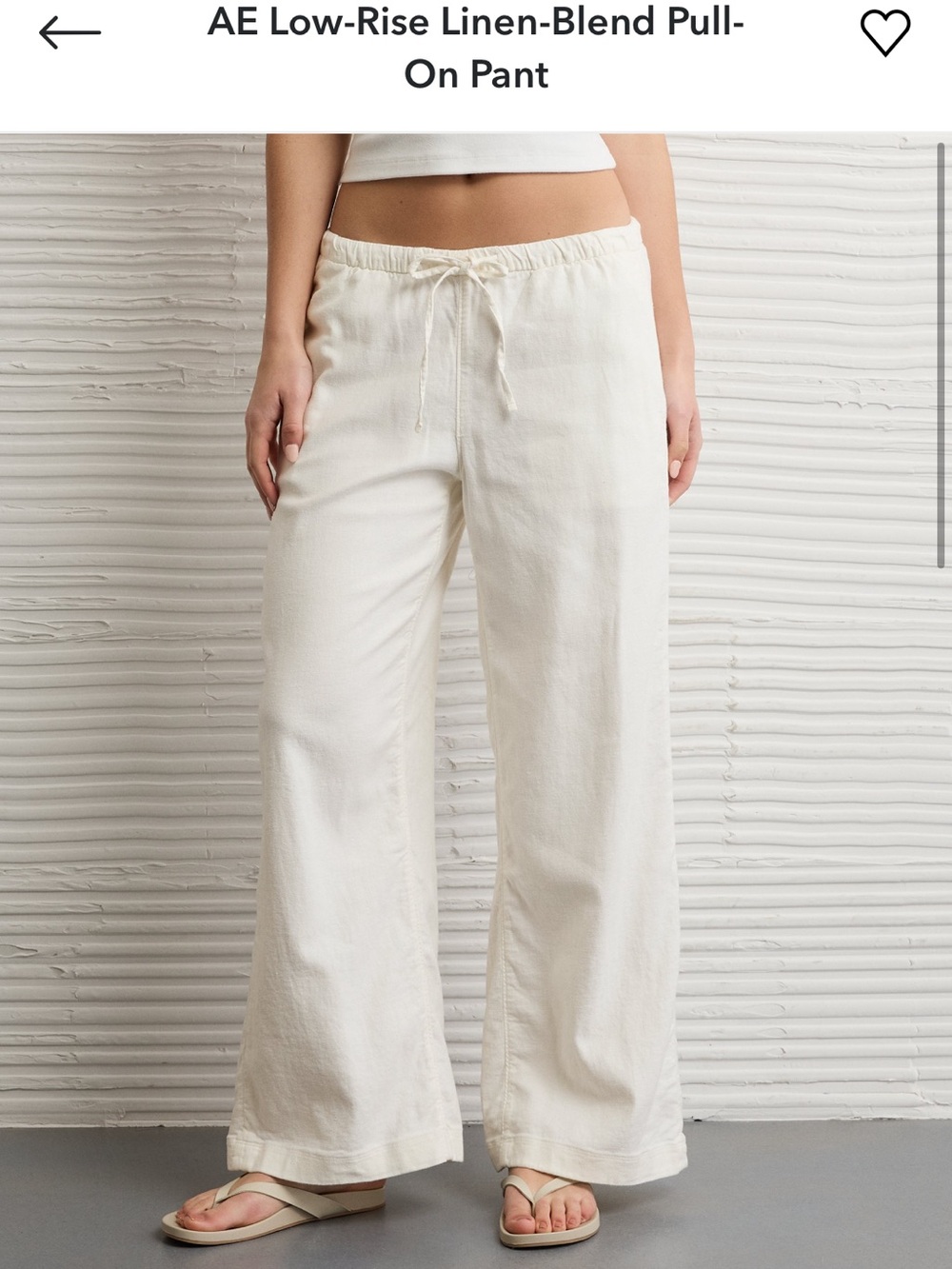 AE Low Rise Linen Blend Pull on Pant
